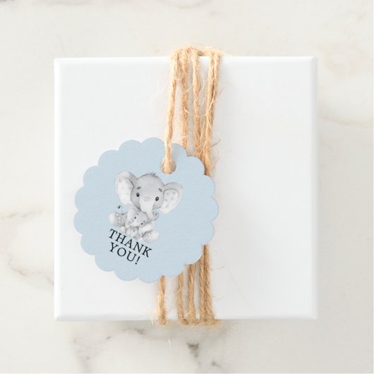 Sweet Elephant Baby shower Favor Gift Label (In situ)