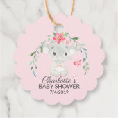 Sweet Elephant Baby shower Favor Gift Label (Achterkant)