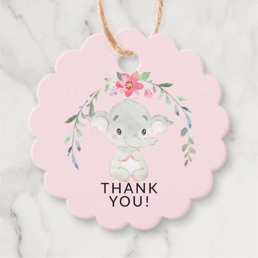 Sweet Elephant Baby shower Favor Gift Label (Voorkant)