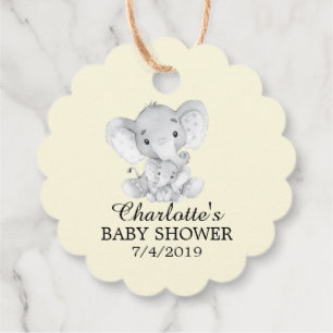 Sweet Elephant Baby shower Favor Gift Label