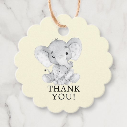 Sweet Elephant Baby shower Favor Gift Label (Voorkant)
