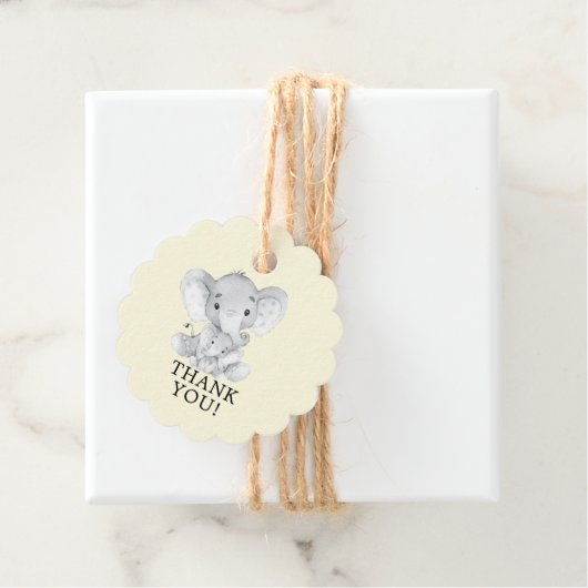 Sweet Elephant Baby shower Favor Gift Label (In situ)
