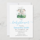 Sweet Elephant Baby shower Invitation Aankondiging (Voorkant)