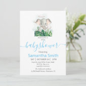 Sweet Elephant Baby shower Invitation Aankondiging (Staand voorkant)
