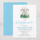 Sweet Elephant Baby shower Invitation Aankondiging (Voorkant / Achterkant)