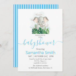 Sweet Elephant Baby shower Invitation Aankondiging