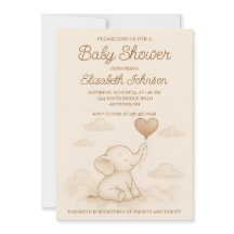 Sweet Elephant Baby shower Invitation