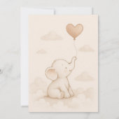 Sweet Elephant Baby shower Invitation Kaart (Achterkant)