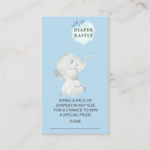 Sweet Elephant Baby shower Luier Raffle Ticket Informatiekaartje