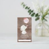 Sweet Elephant Baby shower Luier Raffle Ticket Informatiekaartje (Staand voorkant)