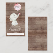 Sweet Elephant Baby shower Luier Raffle Ticket Informatiekaartje (Voorkant / Achterkant)