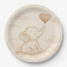 Sweet Elephant Baby shower Papier Borden