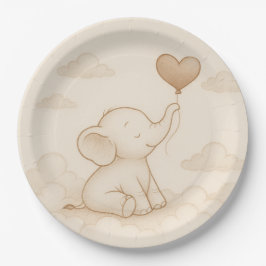 Sweet Elephant Baby shower Papier Borden Papieren Bordje