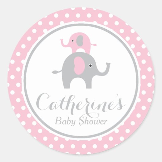 Sweet Elephant Baby shower Sticker (Voorkant)