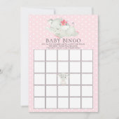 Sweet Elephant BINGO Baby shower Game Kaart (Voorkant)