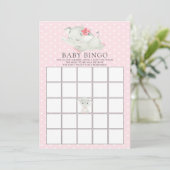 Sweet Elephant BINGO Baby shower Game Kaart (Staand voorkant)