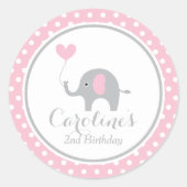 Sweet Elephant Birthday Sticker (Voorkant)