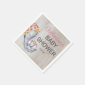 Sweet Elephant Floral Girl Rustic Baby shower Servet (Hoek)