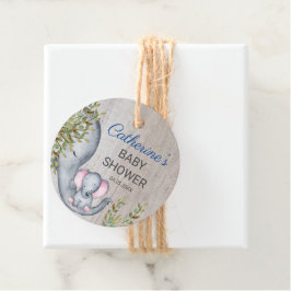 Sweet Elephant Floral Rustic Girl Baby shower Bedankjes Labels
