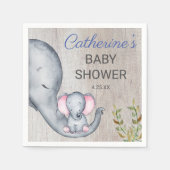 Sweet Elephant Floral Rustic Girl Baby shower Servet (Voorkant)