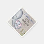 Sweet Elephant Floral Rustic Girl Baby shower Servet (Hoek)