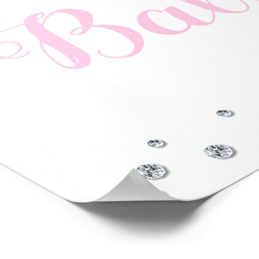 Sweet Elephant Girl Baby shower Welkom Poster (Hoek)