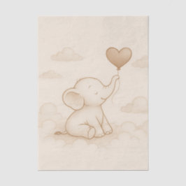 Sweet Elephant Love Ballon Decoupage Tissue Paper Tissuepapier