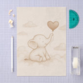 Sweet Elephant Love Ballon Decoupage Tissue Paper Tissuepapier (Craft)