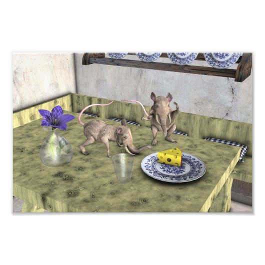 Sweet Elephant Mice Foto Afdruk (Voorkant)