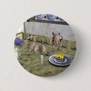 Sweet Elephant Mice Ronde Button 5,7 Cm