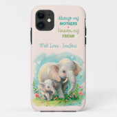 Sweet Elephant Mum & Baby gepersonaliseerd cadeau Case-Mate iPhone Case (Achterkant)