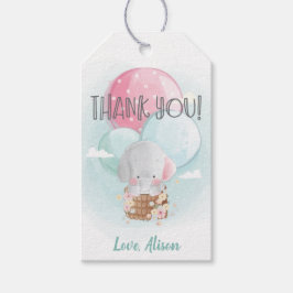 Sweet Elephant Neutral Baby shower Bedankt Cadeaulabel