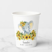 Sweet Elephant Neutral Baby shower Papieren Bekers (Achterkant)