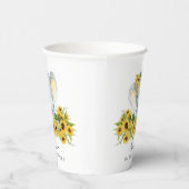 Sweet Elephant Neutral Baby shower Papieren Bekers (Rechts)