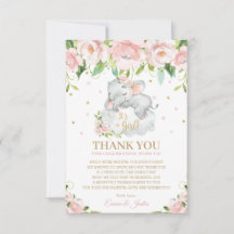 Sweet Elephant Roze Blush Bloemen Baby shower