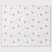 Sweet Elephant Seamless Pattern Design Cadeaupapier (Vlak)