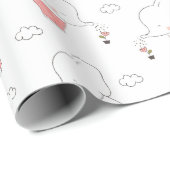 Sweet Elephant Seamless Pattern Design Cadeaupapier (Rol Hoek)