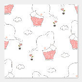 Sweet Elephant Seamless Pattern for Your Kid Room Behang (Voorkant)
