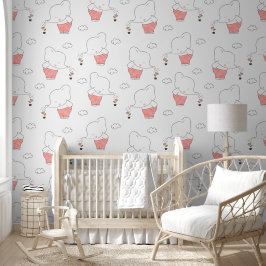 Sweet Elephant Seamless Pattern for Your Kid Room Behang
