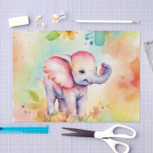 Sweet Elephant Waterverf Tissuepapier (Craft)
