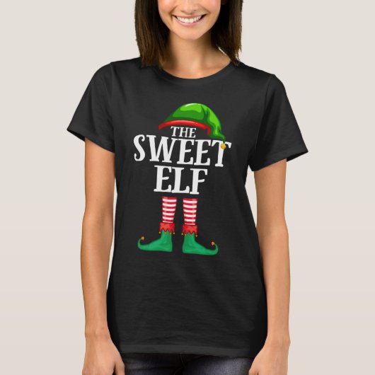 Sweet Elf Matching Family Kerstparty Pajama T-shirt (Voorkant)