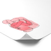 Sweet Embrace Couple Line Art - gepersonaliseerd c Poster (Hoek)