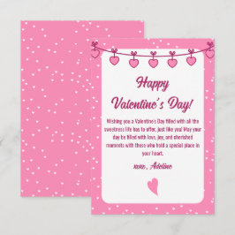 Sweet Embrace: roze, witte romantische Valentijnsd Notitiekaartje