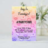 Sweet Emoji behandelt verjaardagsfeestuitnodiginge Kaart (Staand voorkant)