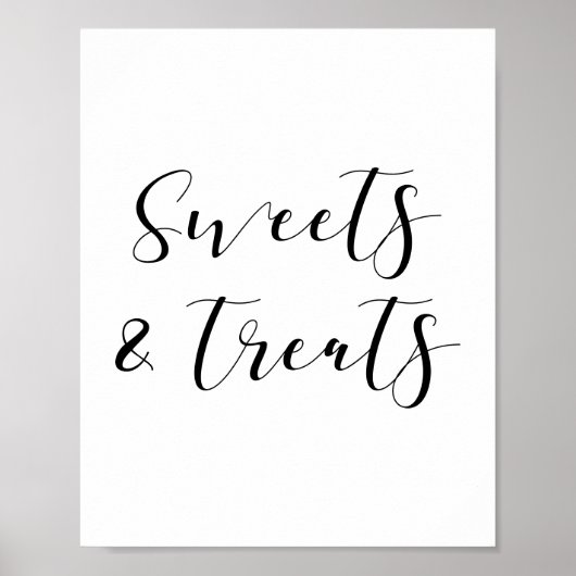Sweet en behandelt trouwbord poster (Voorkant)