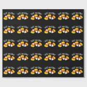 Sweet en Corny Funny Corn Kernels Pun Dark BG Cadeaupapier (Vlak)