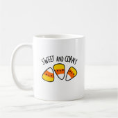 Sweet en Corny Funny Corn Kernels Pun Koffiemok (Links)