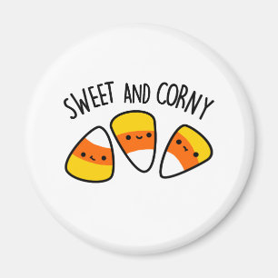 Sweet en Corny Funny Corn Kernels Pun Magneet