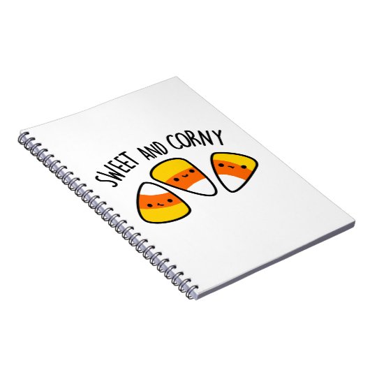 Sweet en Corny Funny Corn Kernels Pun Notitieboek (Rechterzijde)