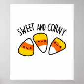 Sweet en Corny Funny Corn Kernels Pun Poster (Voorkant)